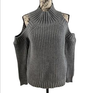 Tea & cup S/M women's cold shoulder sweater